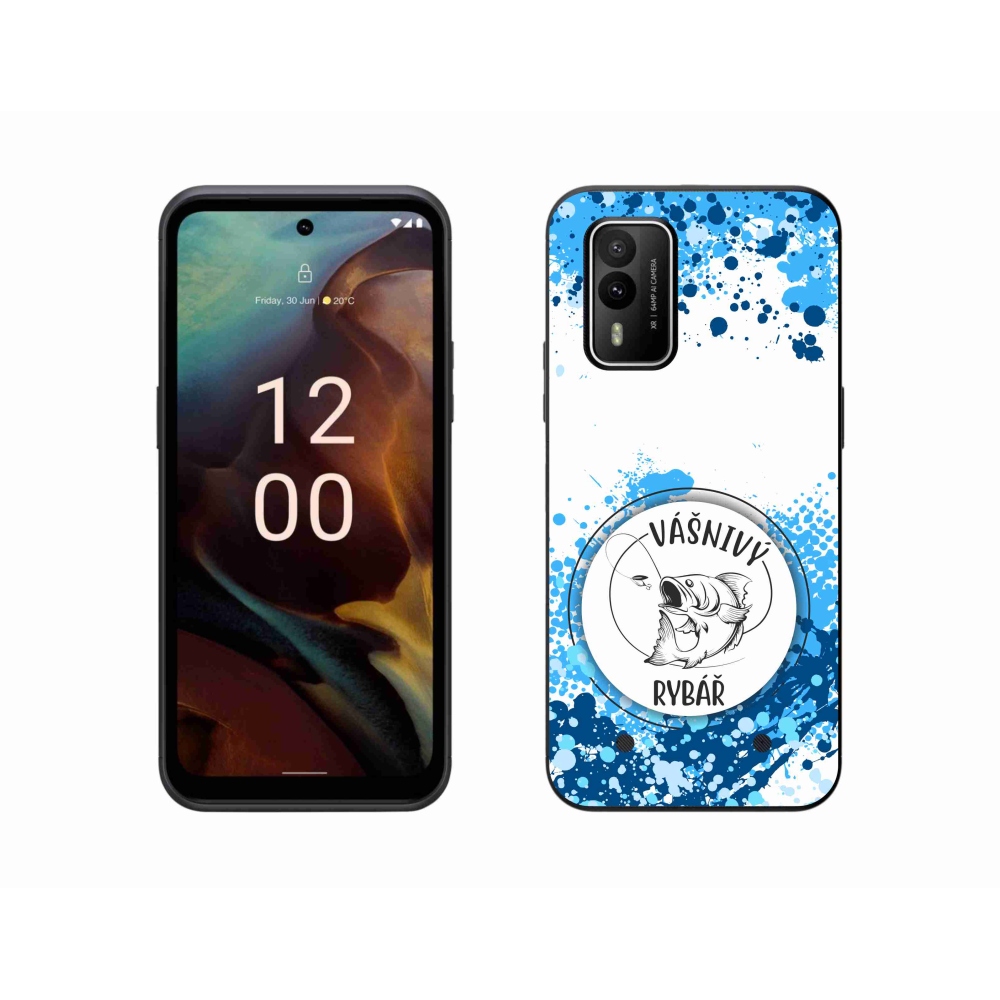 Gélový kryt mmCase na Nokia XR21 - vášnivý rybár biele pozadie