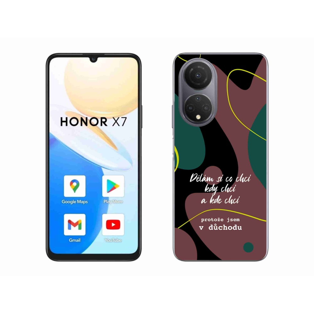 Gélový kryt mmCase na Honor X7 - vtipný text 10 čierne pozadie