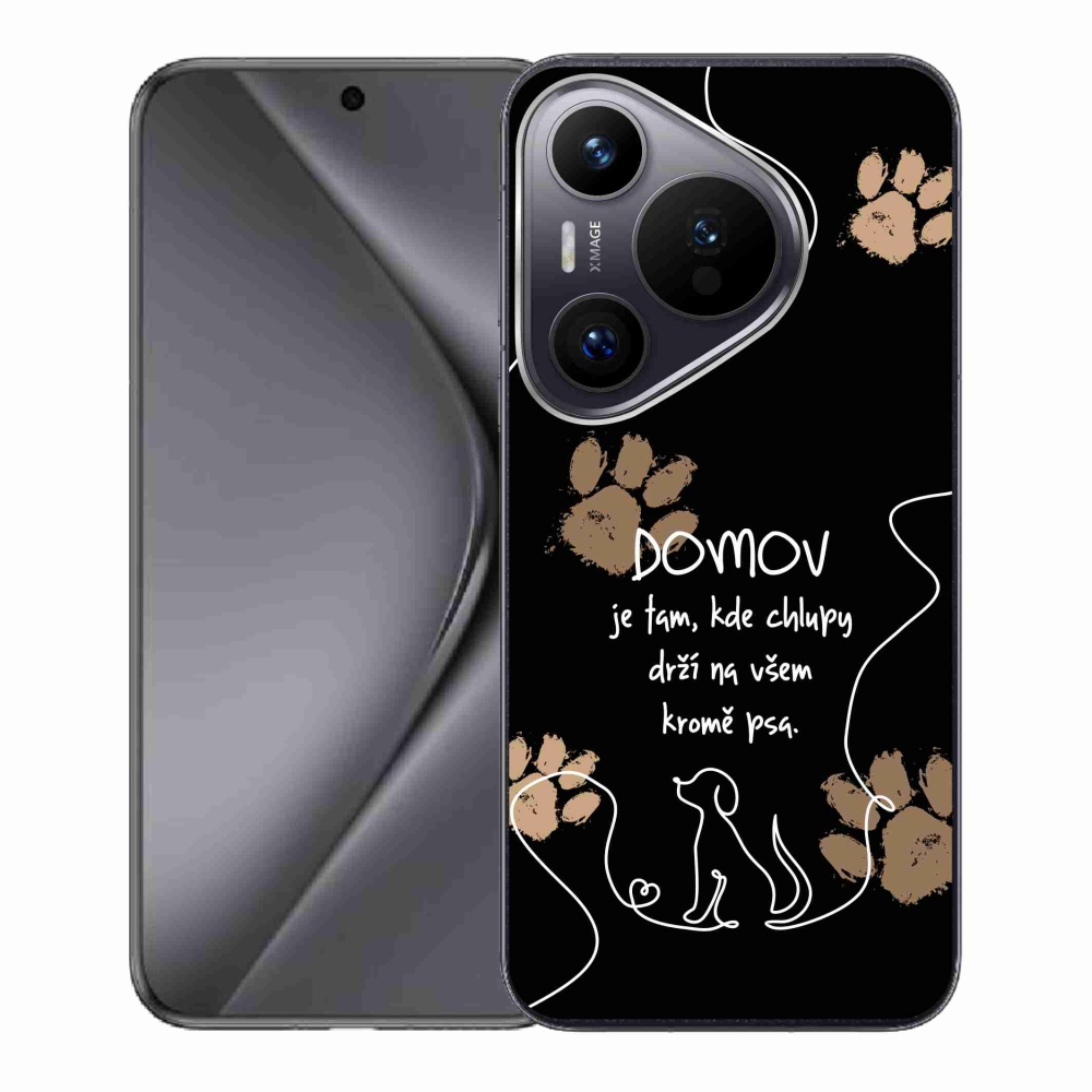 Gélový kryt mmCase na Huawei Pura 70 - psí motív čierne pozadie