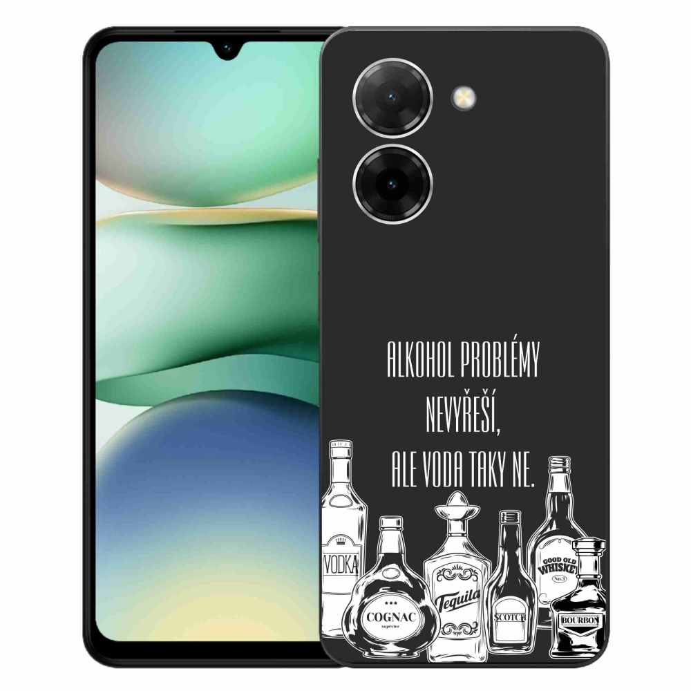 Gélový kryt mmCase na Xiaomi Redmi A5 (173.45x79.35x8.45mm) - vtipný text čierne pozadie