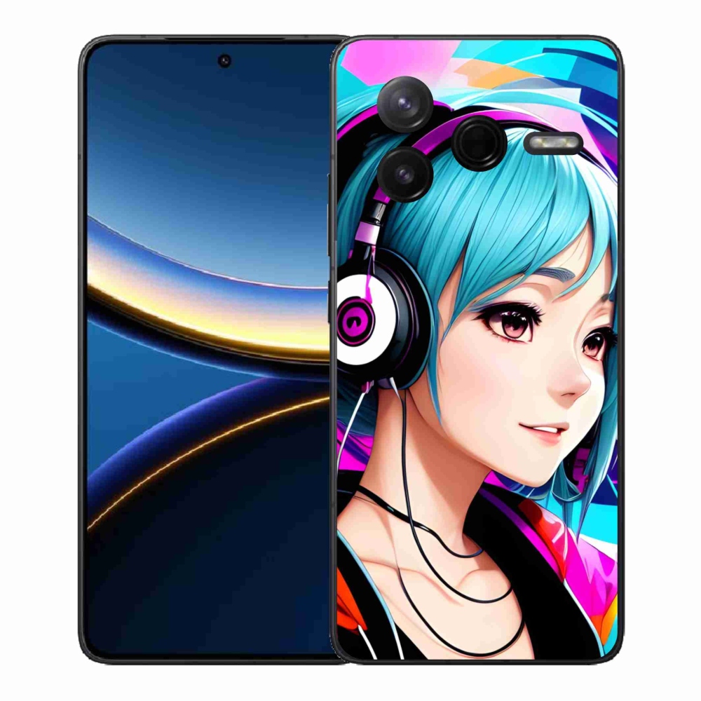 Gélový kryt mmCase na Xiaomi Poco F7 Pro - dievča so slúchadlami