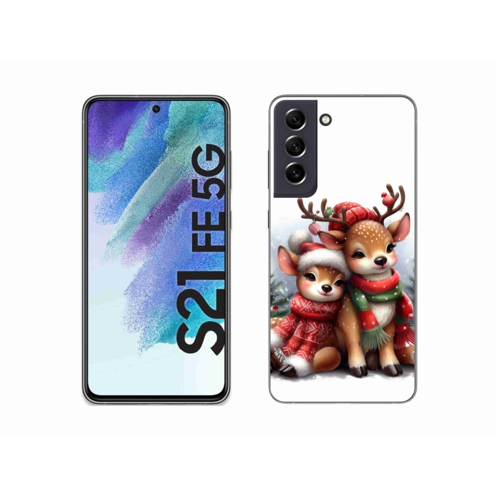 Gélový kryt mmCase na Samsung Galaxy S21 FE 5G - vianočné soby