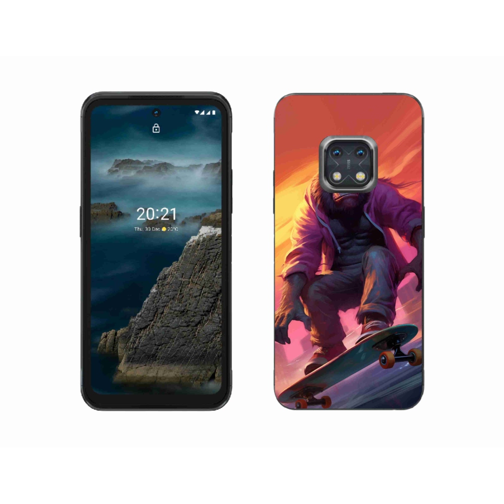 Gélový kryt mmCase na Nokia XR20 - gorila na skateboarde