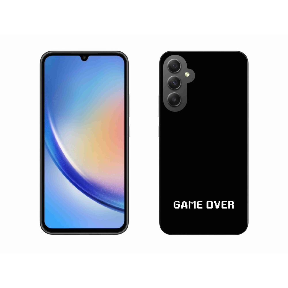 Gélový kryt mmCase na Samsung Galaxy A34 5G - game over čierne pozadie