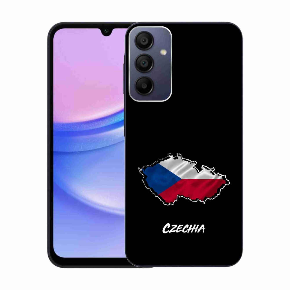 Gélový kryt mmCase na Samsung Galaxy A15 4G/5G - Czechia čierne pozadie