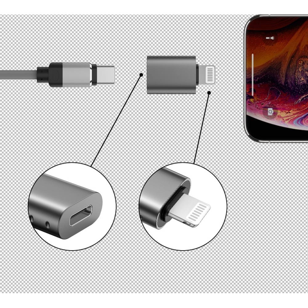 Swissten OTG redukcia Lightning (m)/USB-C(f)