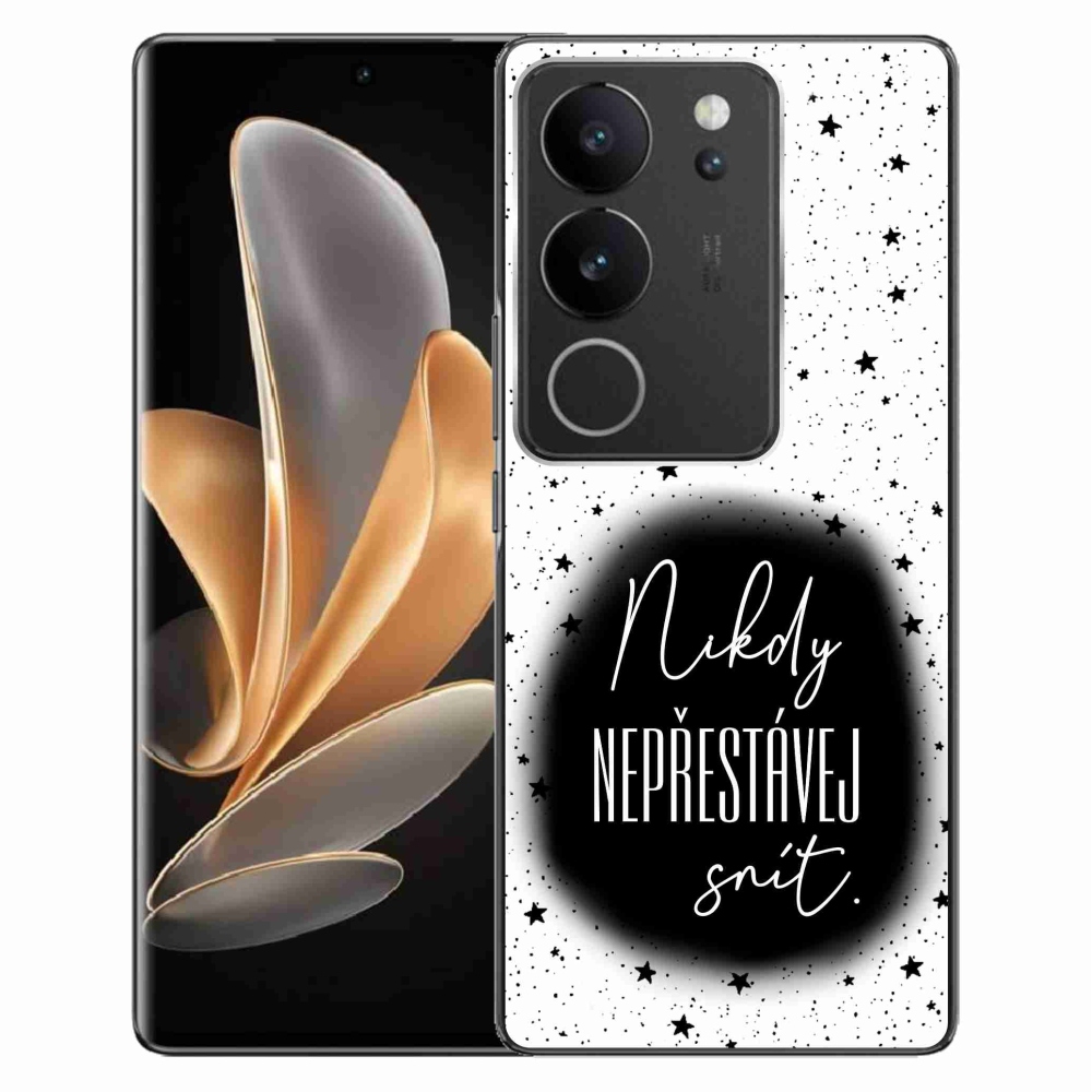 Gélový kryt mmCase na Vivo V29 5G - citát 1 čiernobiele pozadie