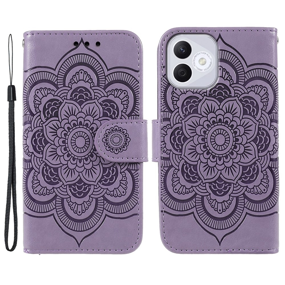 Mandala knižkové puzdro na Honor 400 Lite - fialové