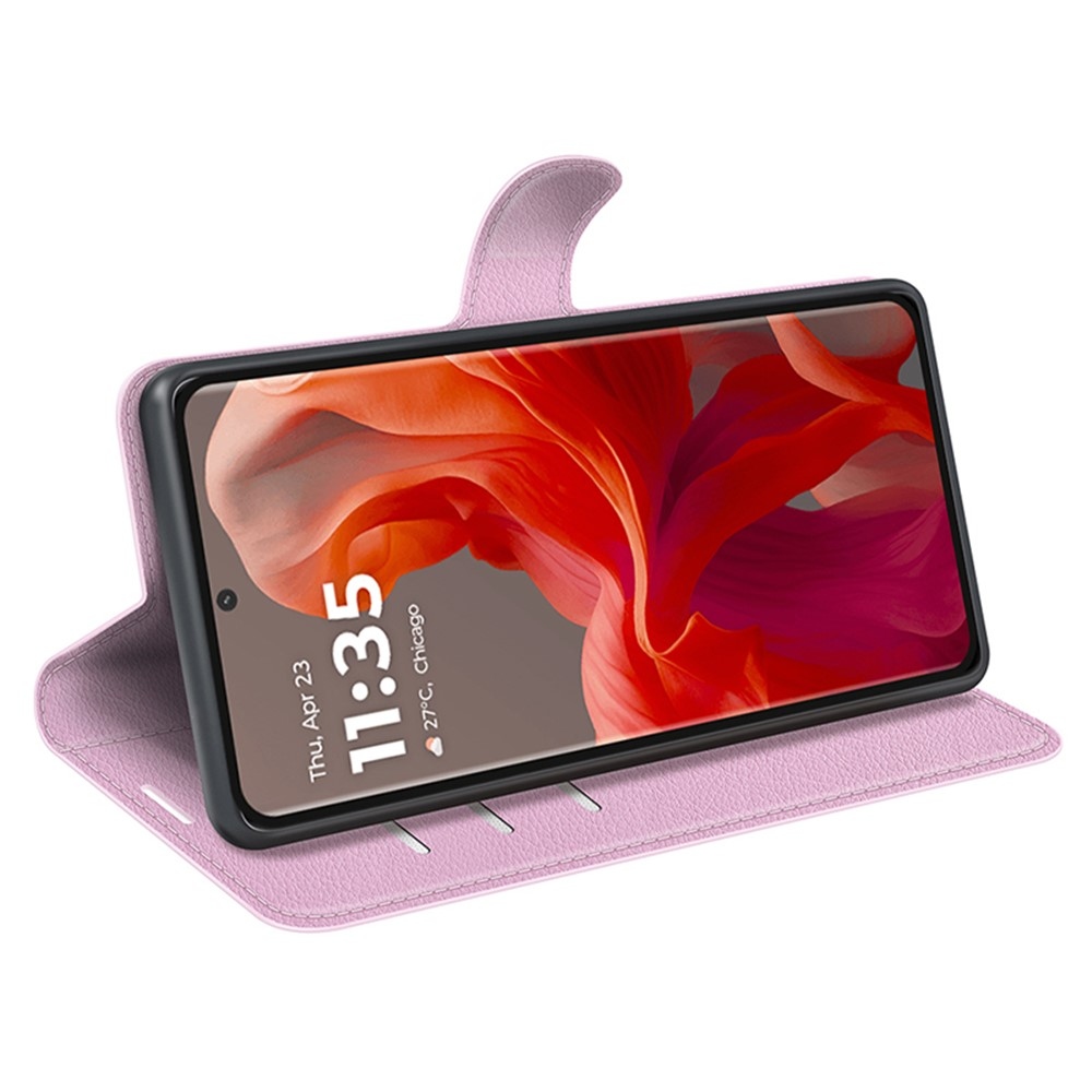 Litchi knižkové púzdro na Motorola Moto G85 5G - ružové