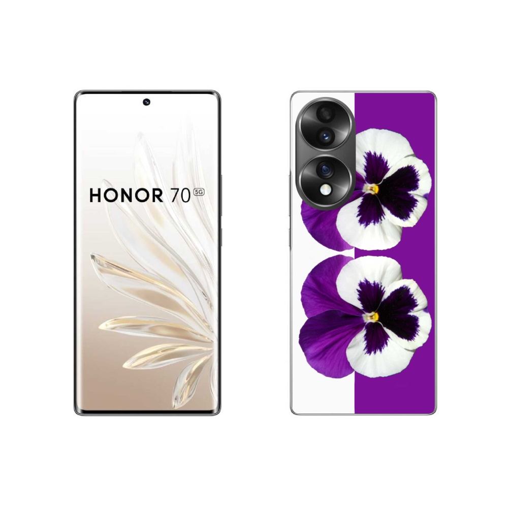 Gélový kryt mmCase na Honor 70 - fialovobiely kvet