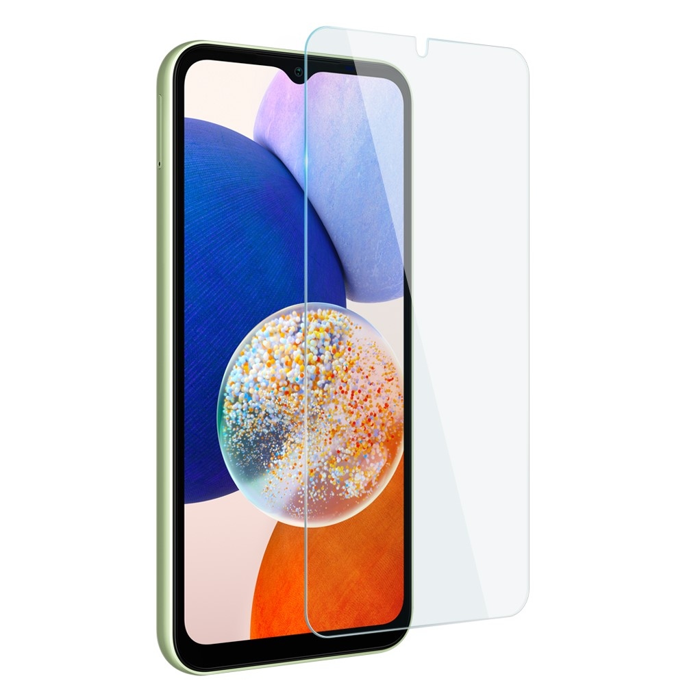 NORTHJO priehľadný gélový obal + tvrdené sklo na Samsung Galaxy A14 4G/5G - priehľadný