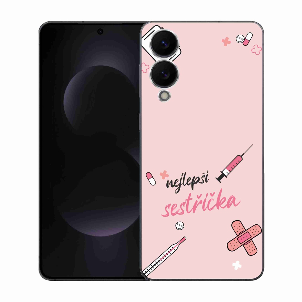 Gélový kryt mmCase na Samsung Galaxy S25 Edge - najlepšia sestrička ružové pozadie
