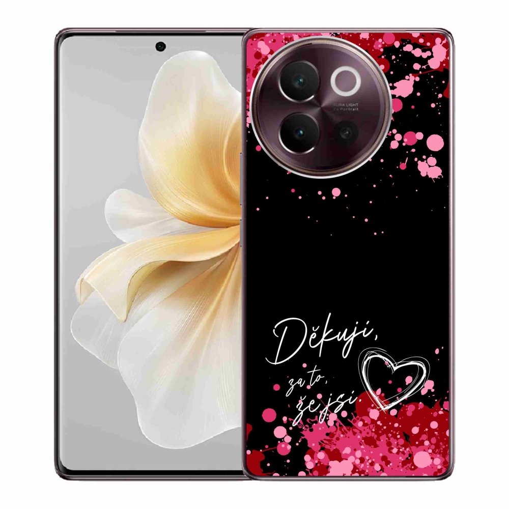 Gélový kryt mmCase na Vivo V40 Lite 5G - zamilovaný text 2 čierne pozadie