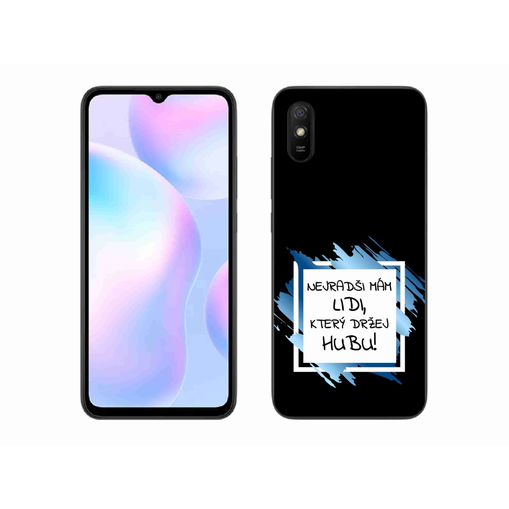 Gélový kryt mmCase na Xiaomi Redmi 9AT - vtipný text 7 bieločierne pozadie
