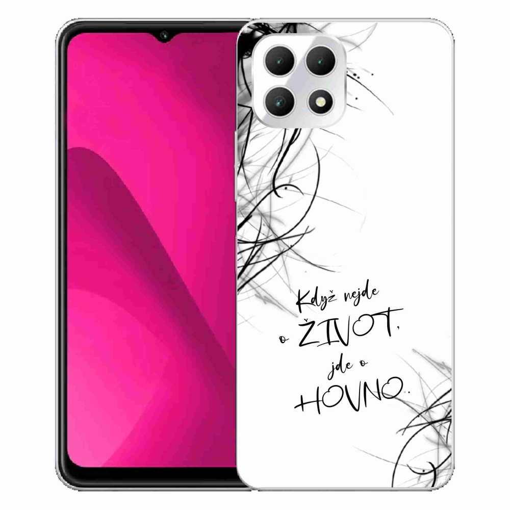 Gélový kryt mmCase na T-Mobile T Phone 2 - vtipný text 16 biele pozadie