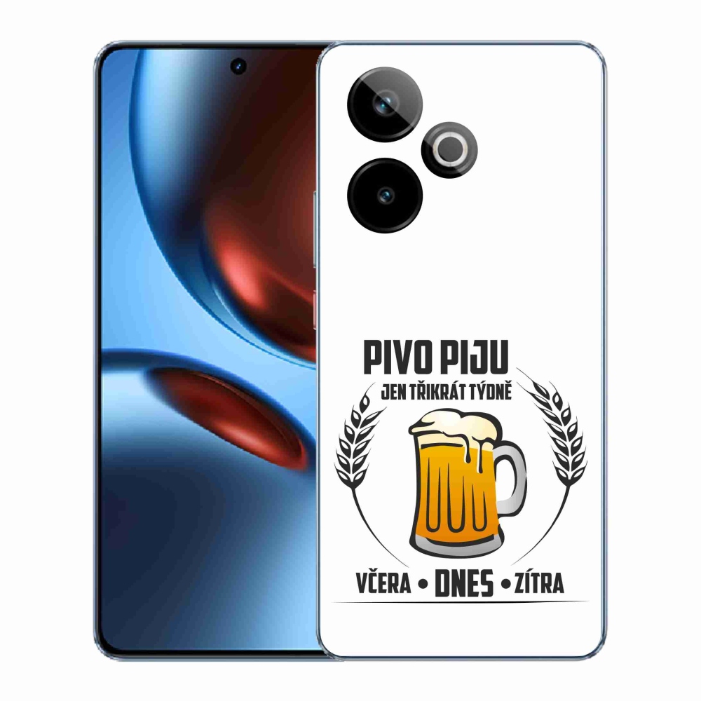 Gélový kryt mmCase na Realme GT 7 5G/GT 7T 5G - pivný motív biele pozadie