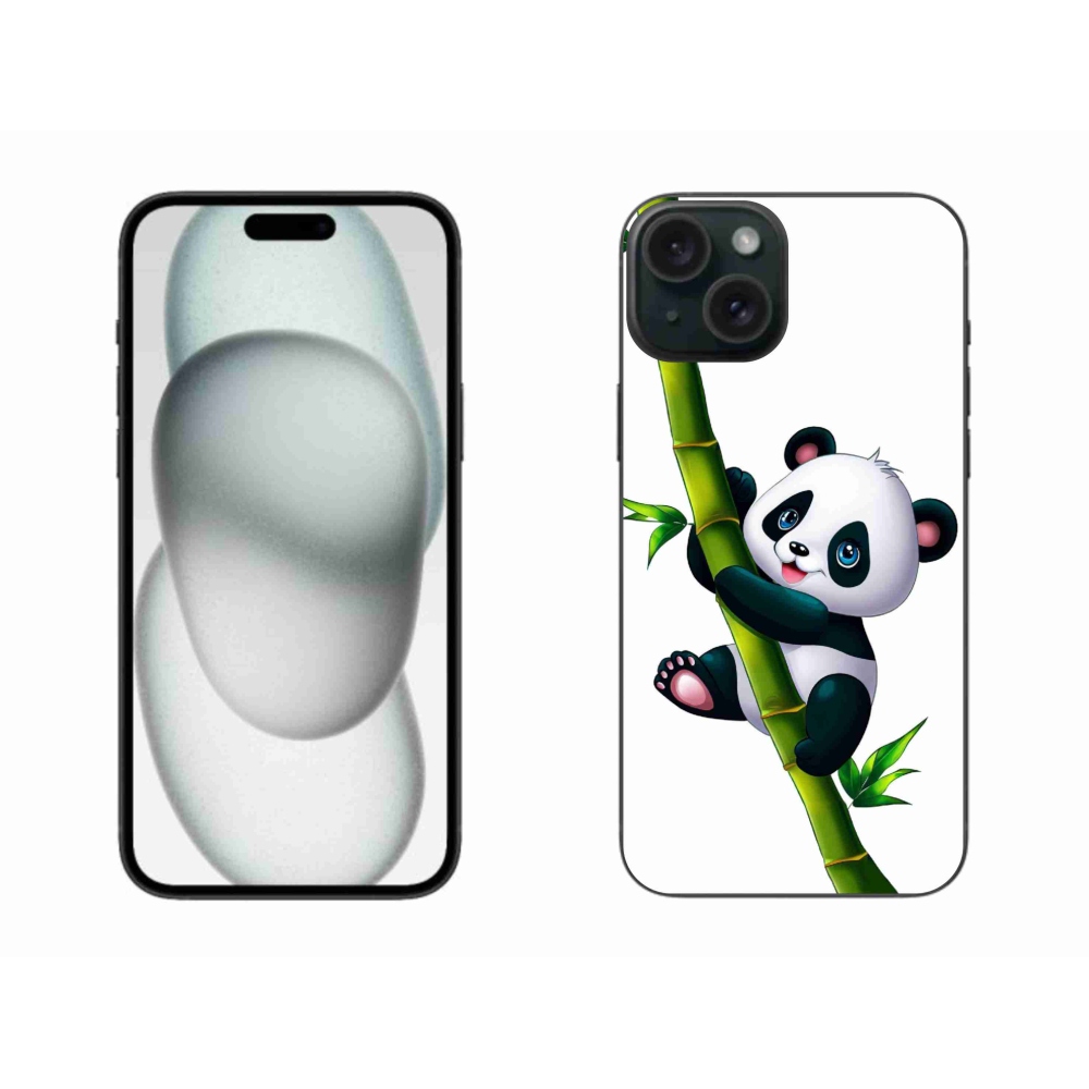 Gélový kryt mmCase na iPhone 15 Plus - panda na bambuse