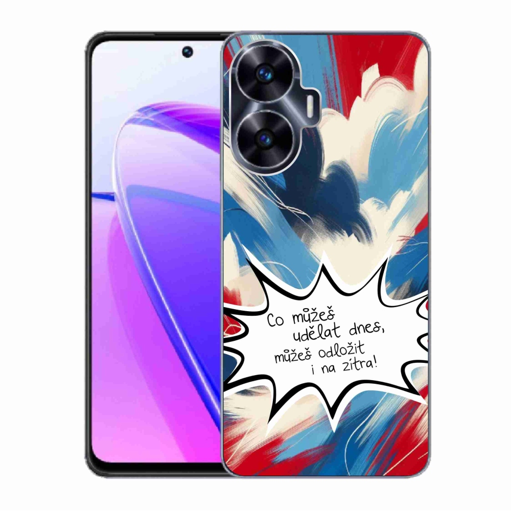 Gélový kryt mmCase na Realme C55 - vtipný text 9 biele pozadie