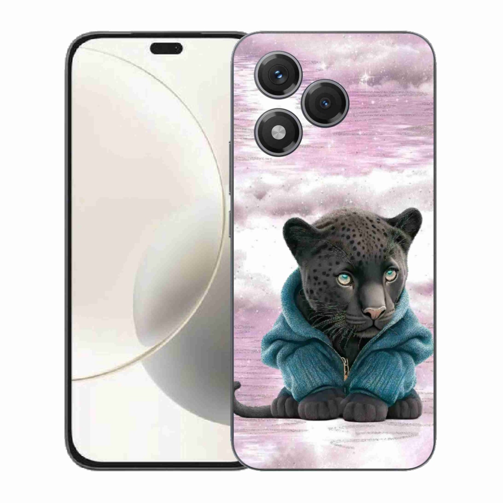 Gélový kryt mmCase na Honor 400 Lite - čierny panter vo svetri