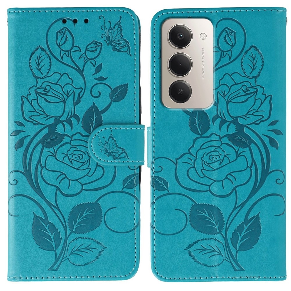 Roses knižkové púzdro na Xiaomi Redmi 15 5G - modré