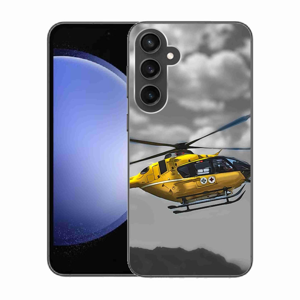 Gélový kryt mmCase na Samsung Galaxy S23 FE - žltá helikoptéra