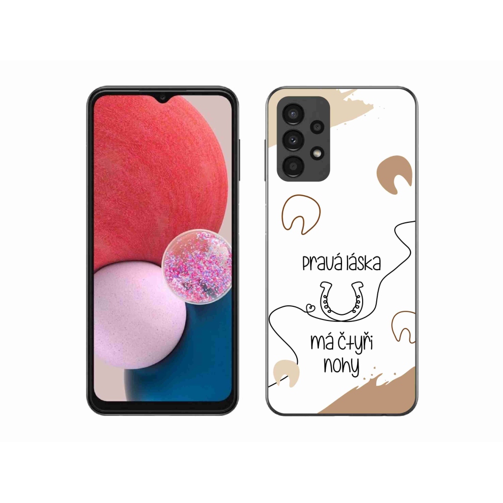 Gélový kryt mmCase na Samsung Galaxy A13 4G - konský motív biele pozadie