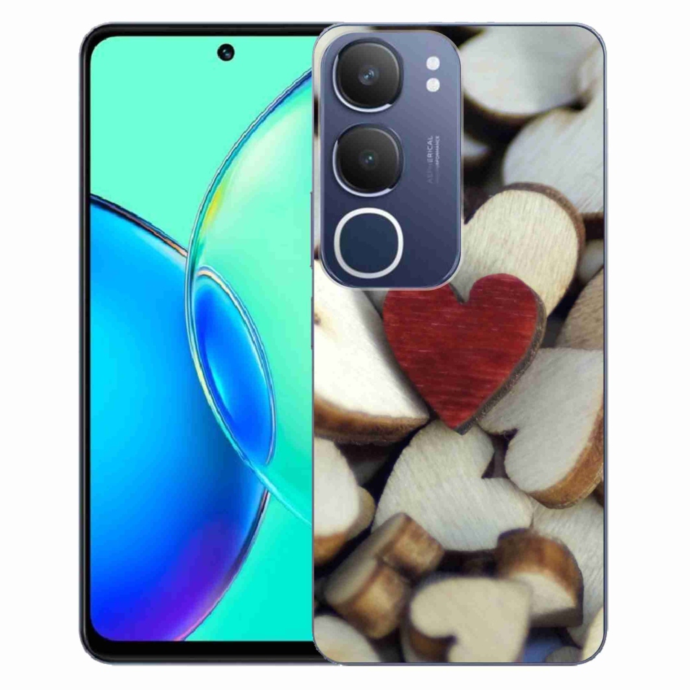 Gélový kryt mmCase na Vivo Y19s - gravírované červené srdce