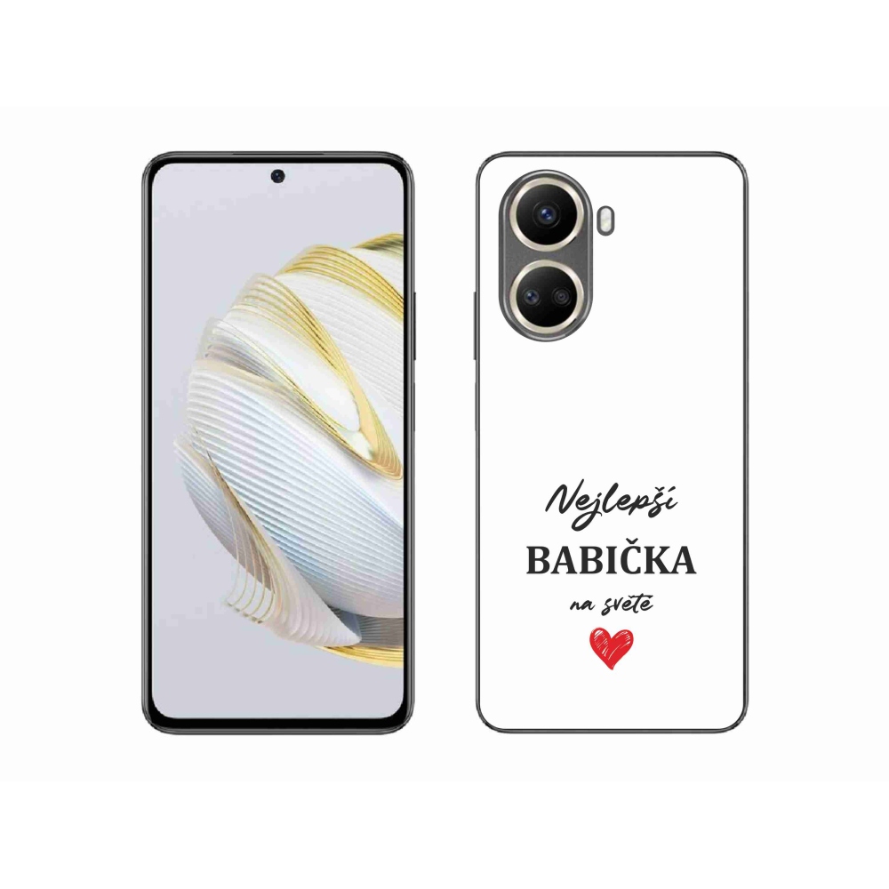 Gélový kryt mmCase na Huawei Nova 10 SE - najlepšia babička 1 biele pozadie