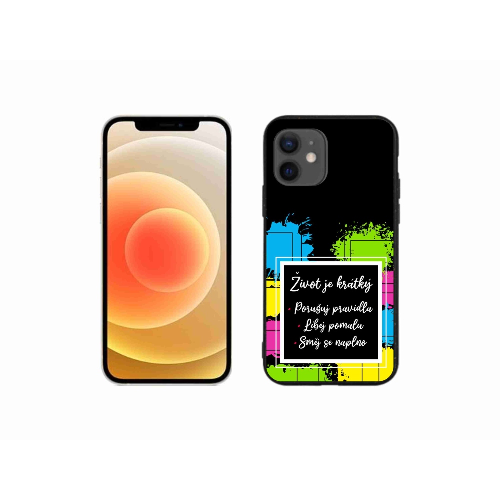 Gélový kryt mmCase na iPhone 12 mini - citát 5 čierne pozadie