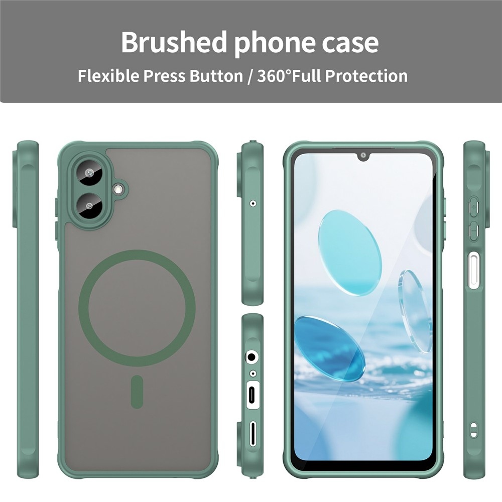 Case matný gélový obal s MagSafe na Samsung Galaxy A07 4G - zelený