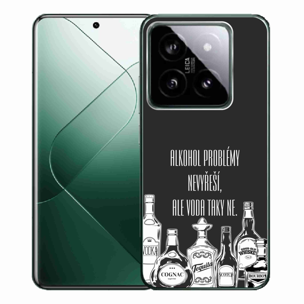 Gélový kryt mmCase na Xiaomi 14 Pro - vtipný text čierne pozadie