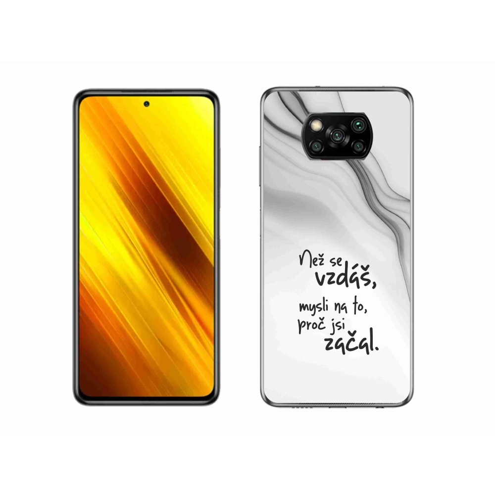 Gélový kryt mmCase na Xiaomi Poco X3 Pro - citát 2 biele pozadie