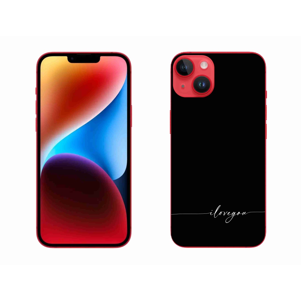 Gélový kryt mmCase na iPhone 14 Plus - I love you čierne pozadie