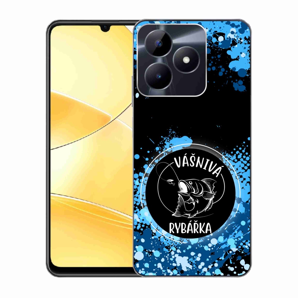 Gélový kryt mmCase na Realme C51/C53 - vášnivá rybárka čierne pozadie