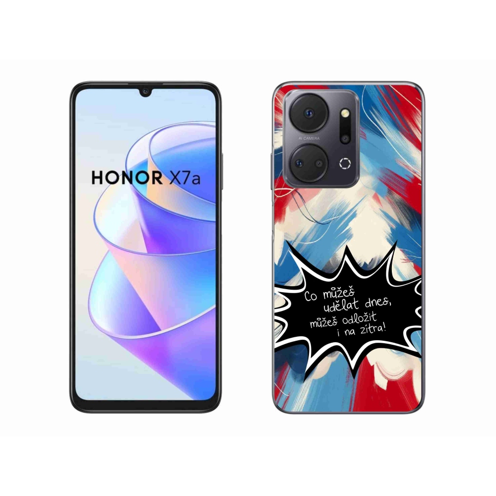 Gélový kryt mmCase na Honor X7a - vtipný text 9 čierne pozadie