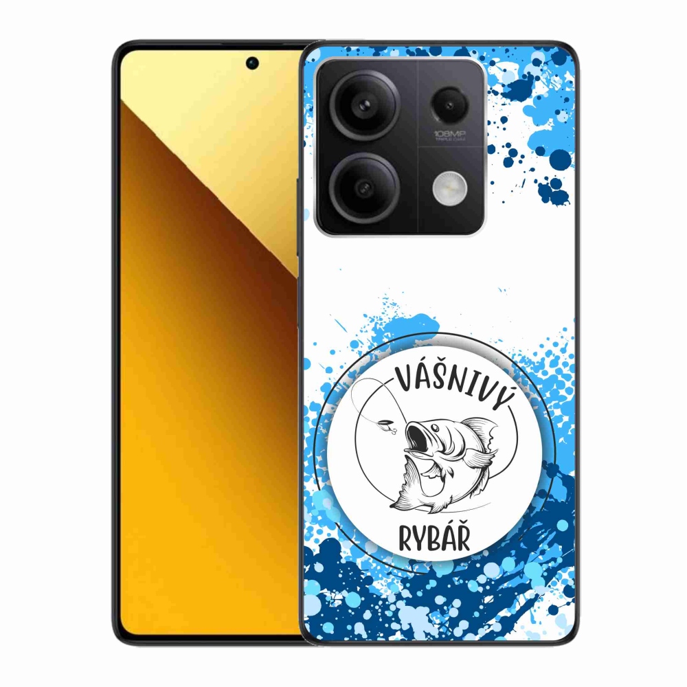 Gélový kryt mmCase na Xiaomi Redmi Note 13 5G - vášnivý rybár biele pozadie