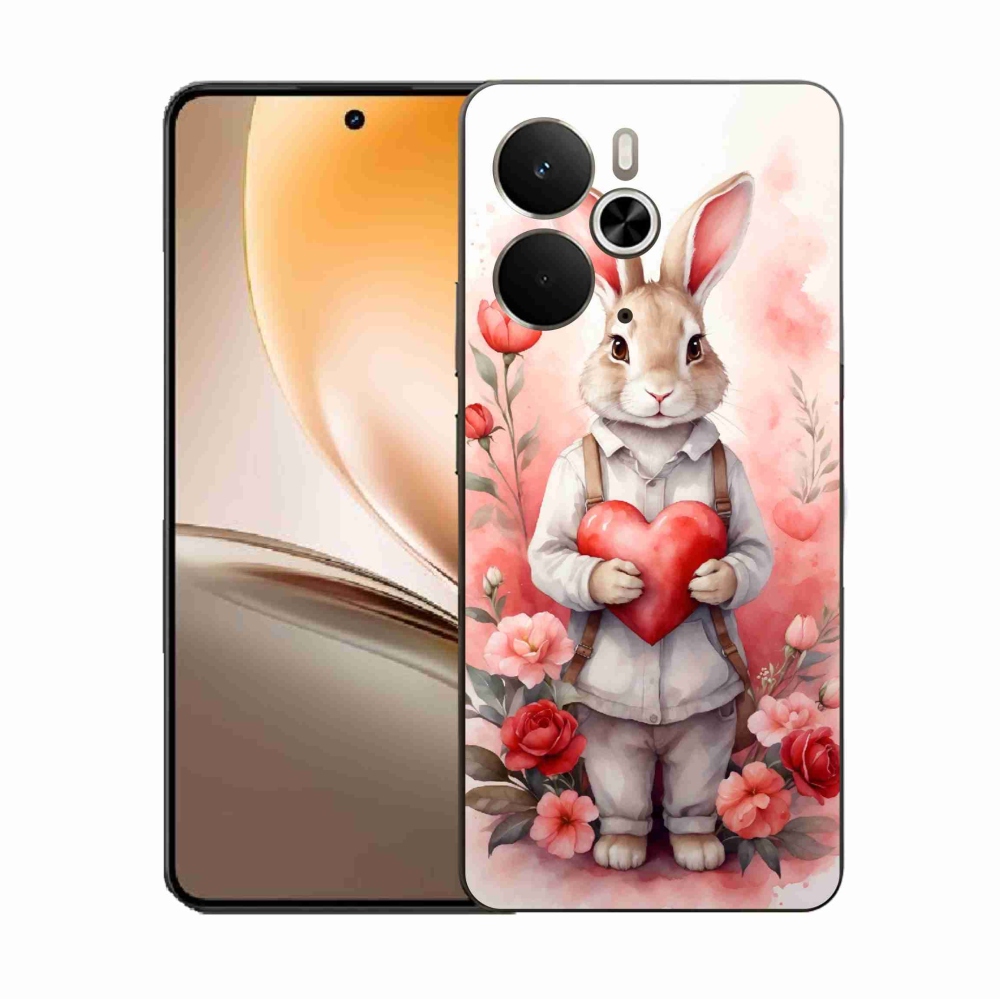 Gélový kryt mmCase na Realme 14 5G - zajac so srdiečkom