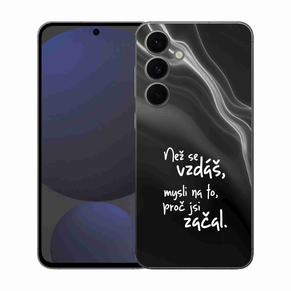 Gélový kryt mmCase na Samsung Galaxy S25 FE - citát 2 čierne pozadie