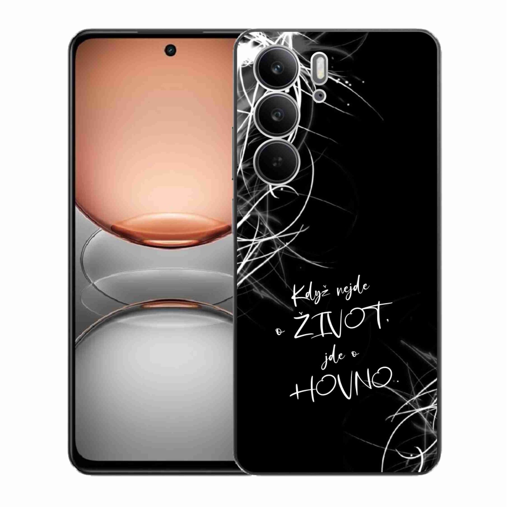 Gélový kryt mmCase na Realme C75 - vtipný text 16 čierne pozadie