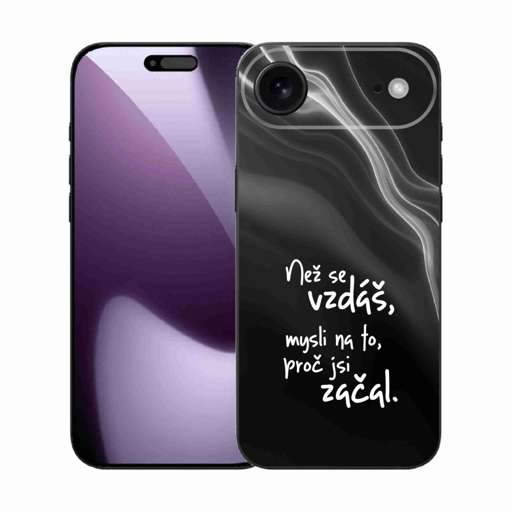 Gélový kryt mmCase na iPhone 17 Air - citát 2 čierne pozadie