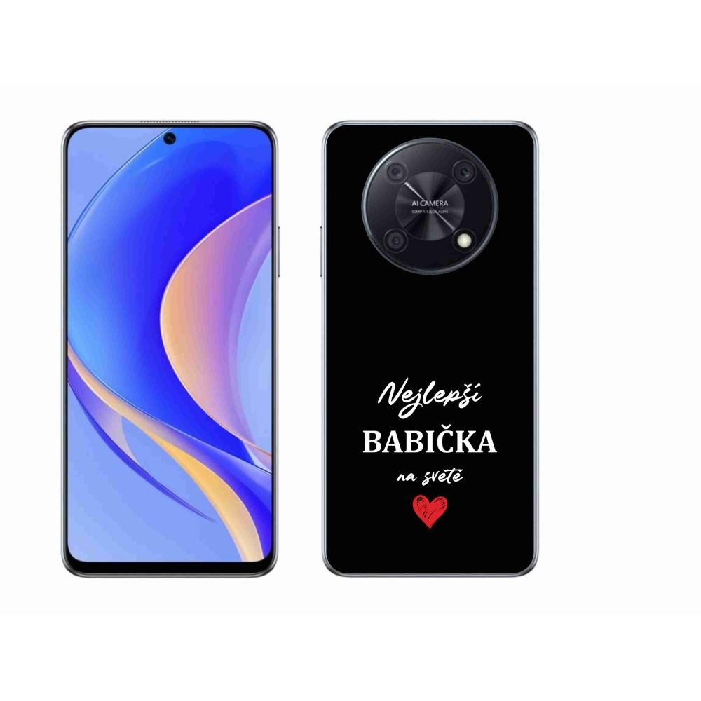 Gélový kryt mmCase na Huawei Nova Y90 - najlepšia babička 1 čierne pozadie