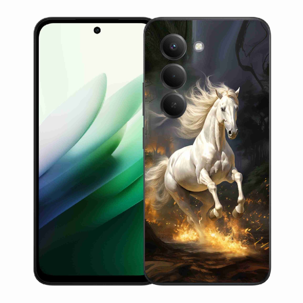 Gélový kryt mmCase na Xiaomi Redmi 15 5G (169mm) - biely kôň 2