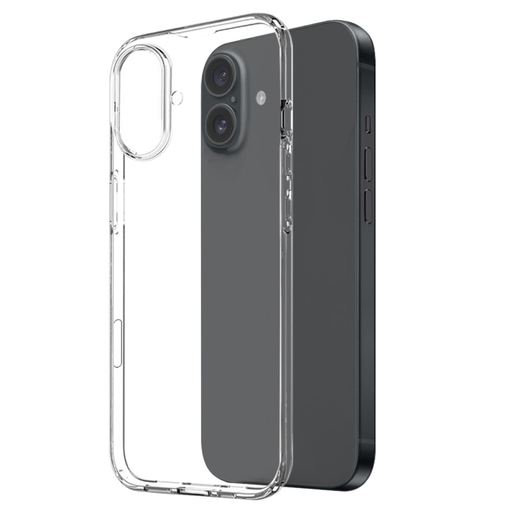 NORTHJO priehľadný gélový obal + tvrdené sklo na iPhone 16 Plus - priehľadný