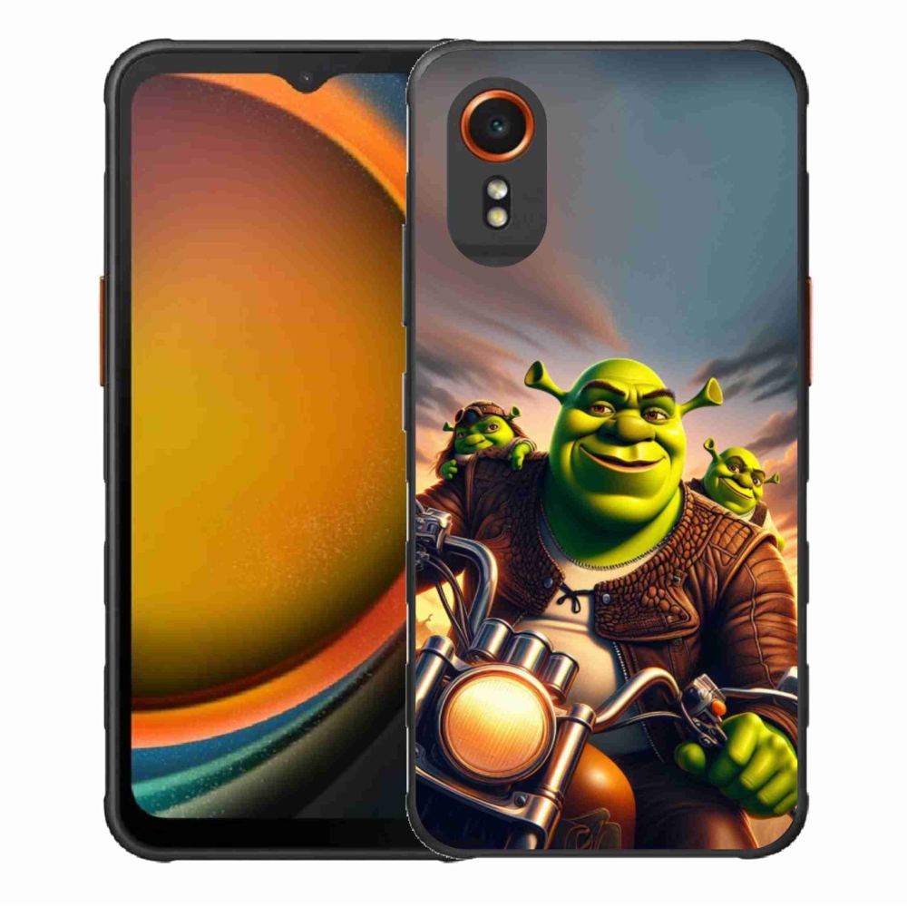 Gélový kryt mmCase na Samsung Galaxy Xcover 7 - shrek na motorke