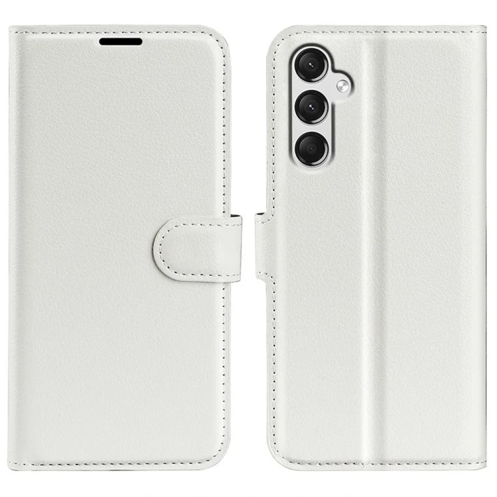 Litchi knižkové púzdro na Samsung Galaxy A25 5G - biele