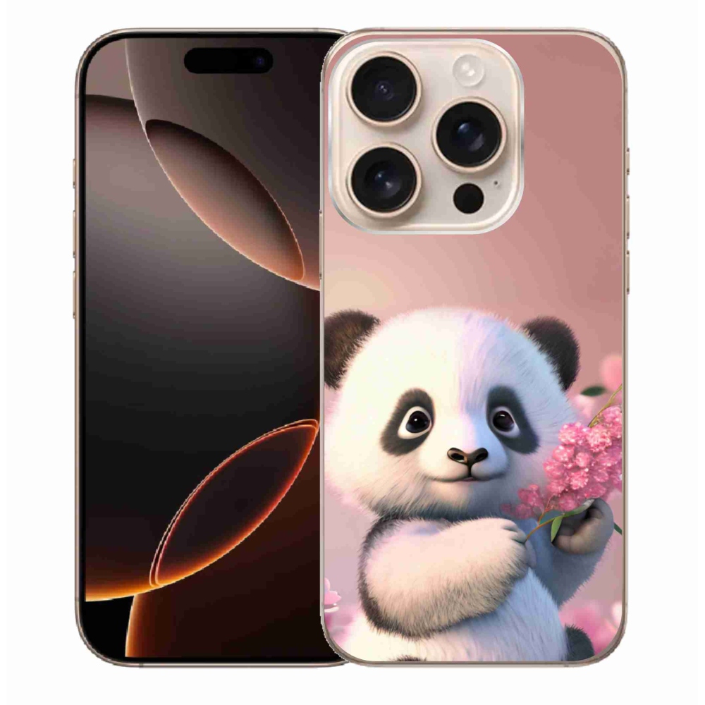 Gélový kryt mmCase na iPhone 16 Pro Max - roztomilá panda