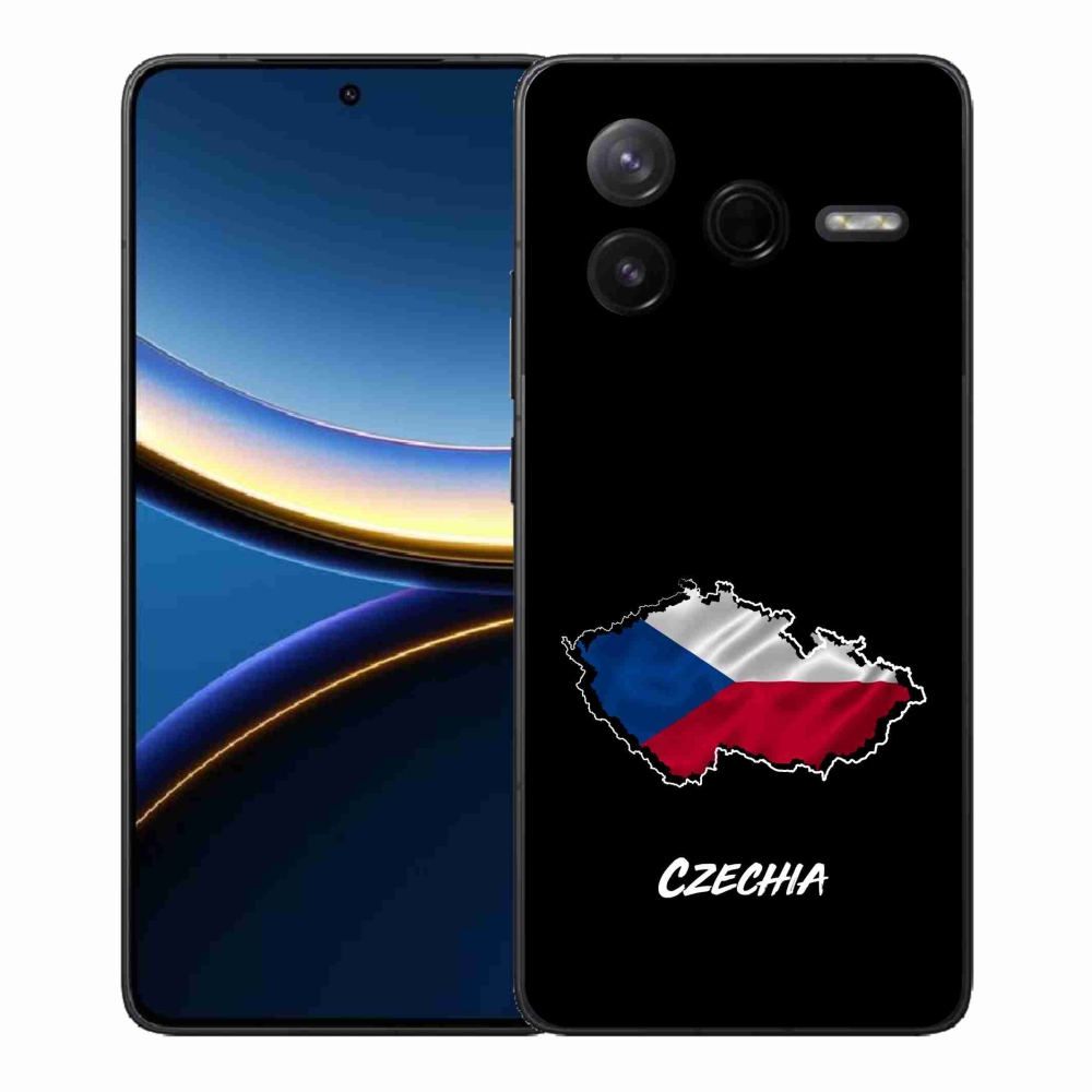Gélový kryt mmCase na Xiaomi Poco F7 Pro - Czechia čierne pozadie