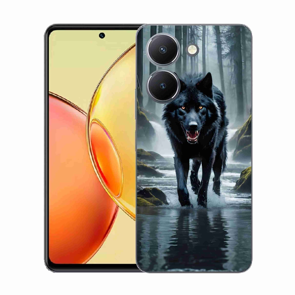 Gélový kryt mmCase na Vivo Y36 - čierny vlk