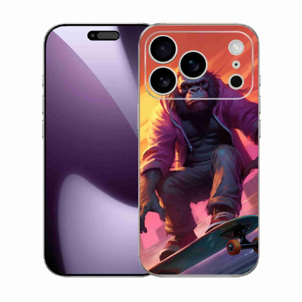 Gélový kryt mmCase na iPhone 17 Pro - gorila na skateboarde