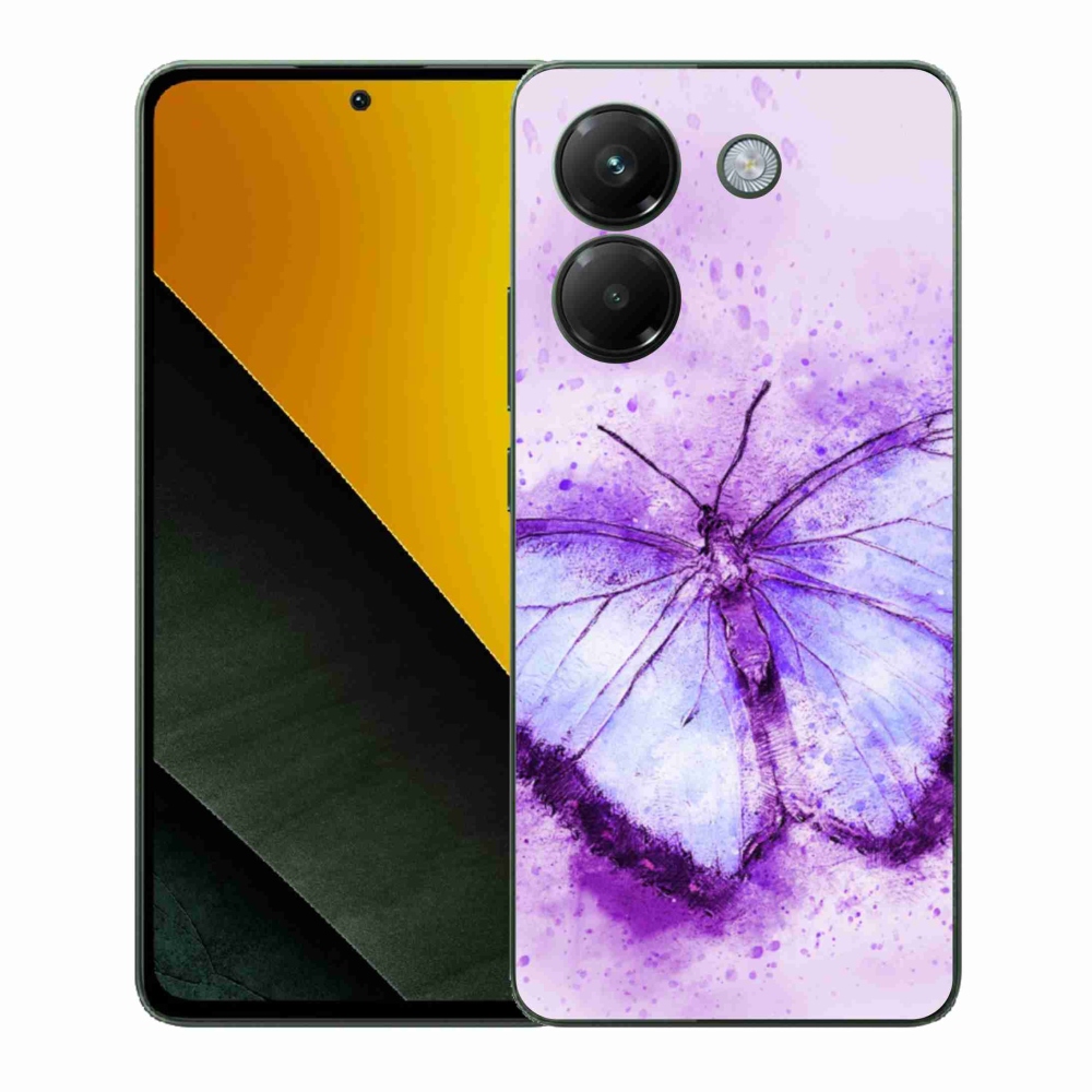 Gélový kryt mmCase na Xiaomi Poco M7 Pro 5G - fialový motýľ